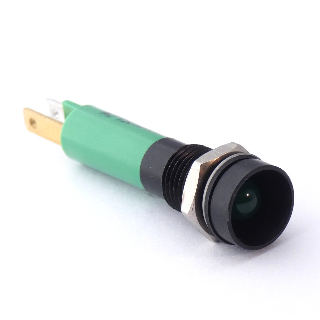 CML Innovative Technologies 1905X Series Green Panel Mount Indicator, 12V, 8mm Mounting Hole Size, Solder Tab