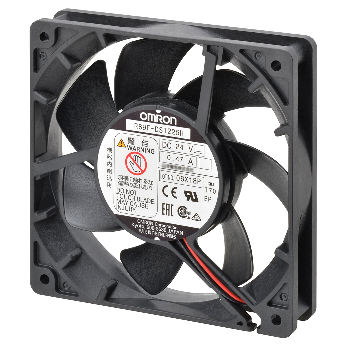 Omron R89F Series Axial Fan, 24 V dc, DC Operation, 2.1m³/min, 2.64W, 110mA Max, 120 x 120 x 38mm