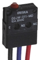 Omron Pin Plunger Micro Switch, Pre-wired Terminal, 100 mA @ 30 V dc, SPDT, IP67