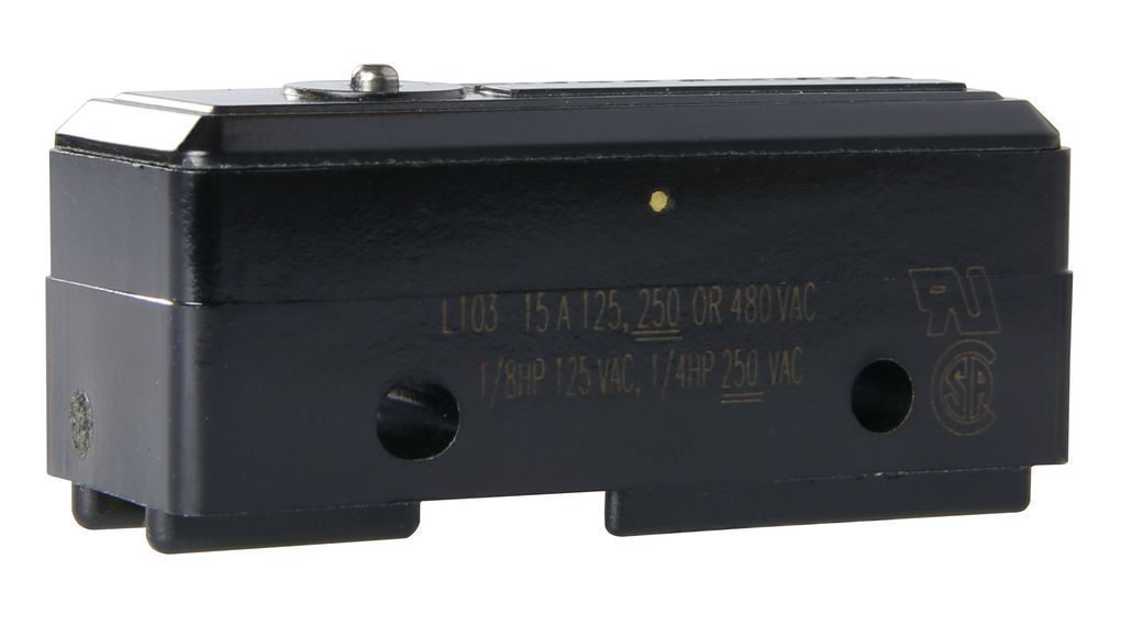 Honeywell Pin Plunger Micro Switch, Solder/Quick Connect Terminal, 15A, 1CO