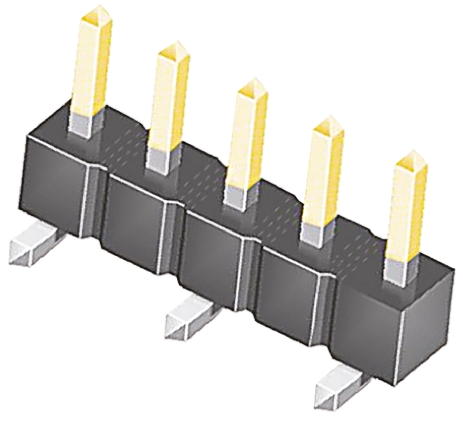 Samtec TSM Series Straight Surface Pin Header, 5 Contact(s), 2.54 mm Pitch, 1 Row, Unshrouded
