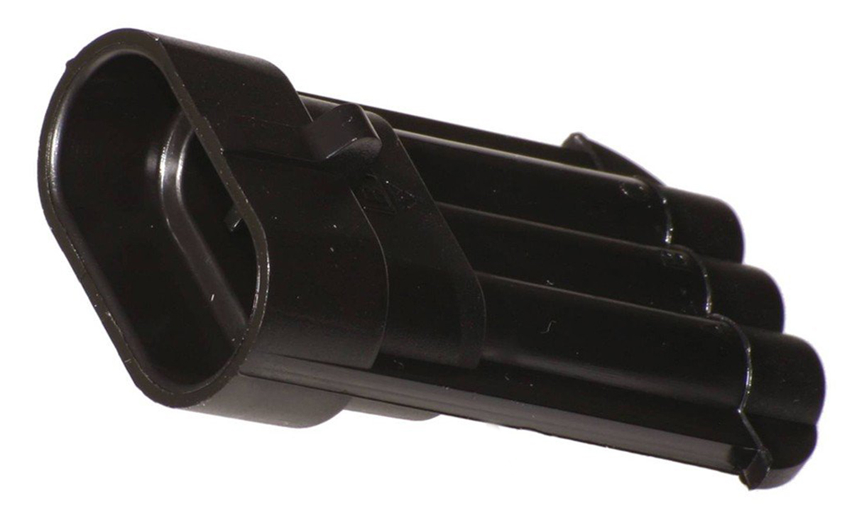 Delphi, Metri-Pack 150 Automotive Connector Plug Black Cable Mount 3 Way, Crimp Termination 12131195