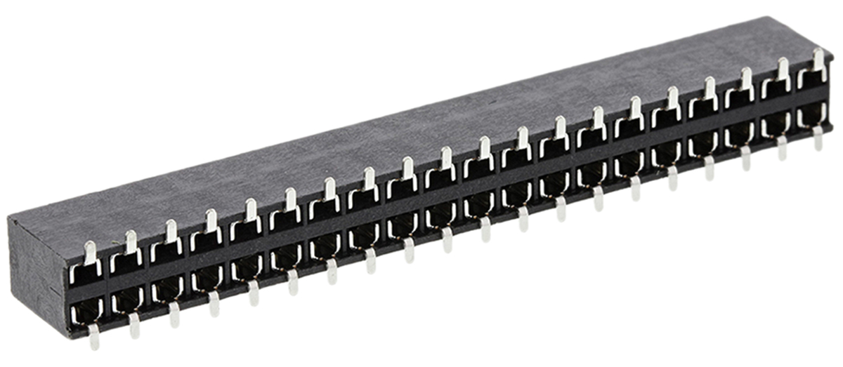 HARWIN Straight Surface Mount PCB Socket, 40-Contact, 2-Row, 2.54mm Pitch, Solder Termination