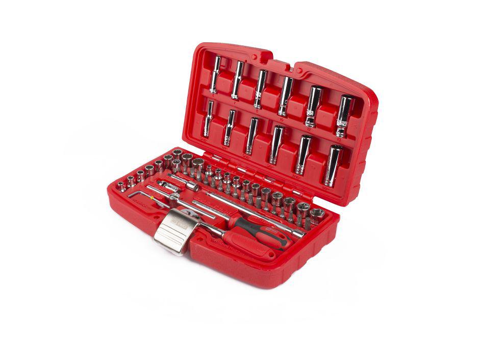 RS PRO 60-Piece 1/4 in Deep Socket/Standard Socket/Bit Set with Ratchet, 6 point; 12 point; Hex Bit; Phillips Bit;