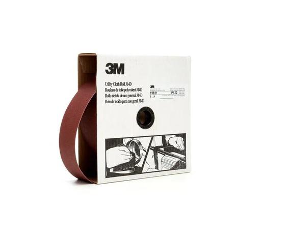 3M P120 Grit Fine Utility Cloth Roll, 25m x 50mm