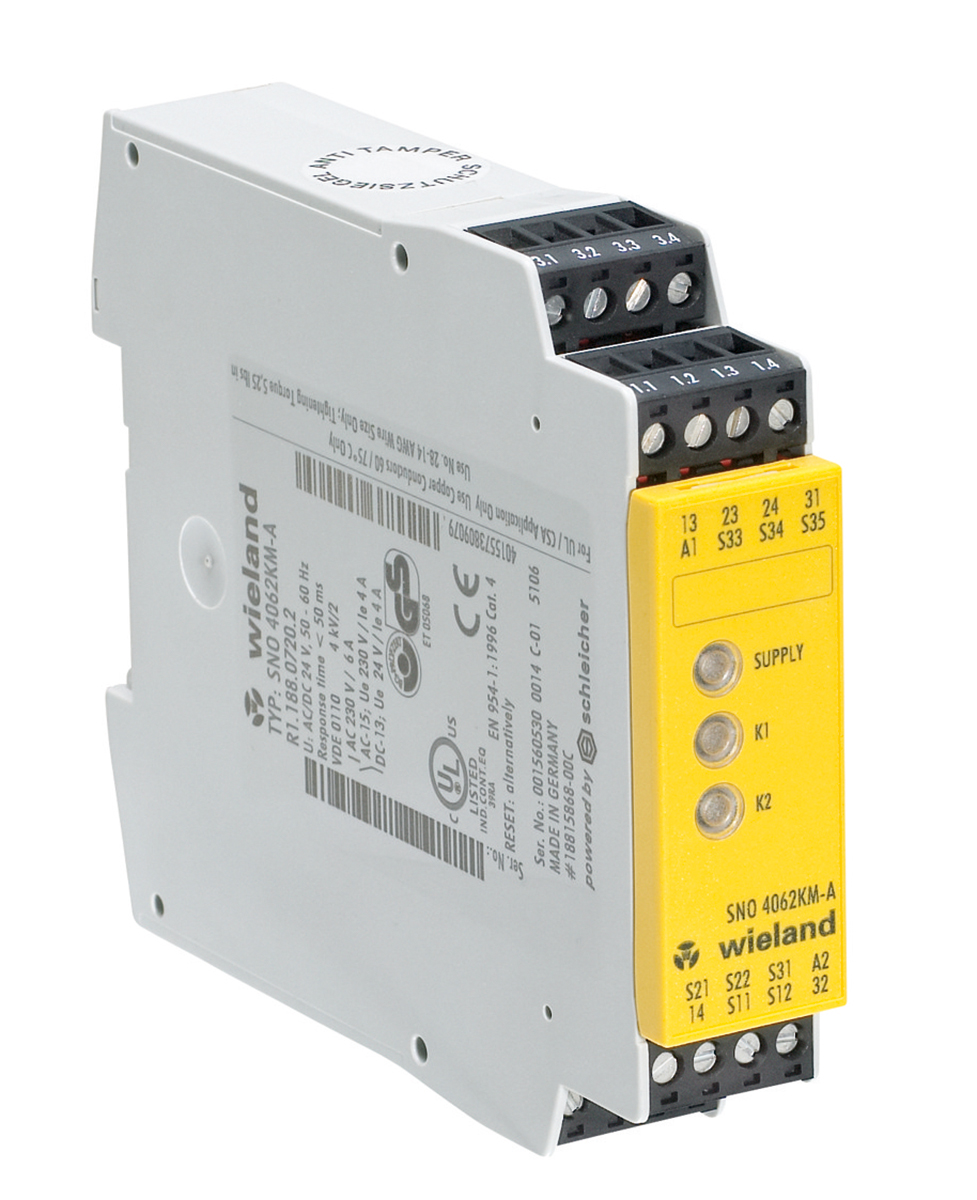 Wieland safeRELAY SNO 4062KM 1 Auxiliary Contacts Safety Relay 24V ac/dc, Dual-Channel 2 Safety Contacts