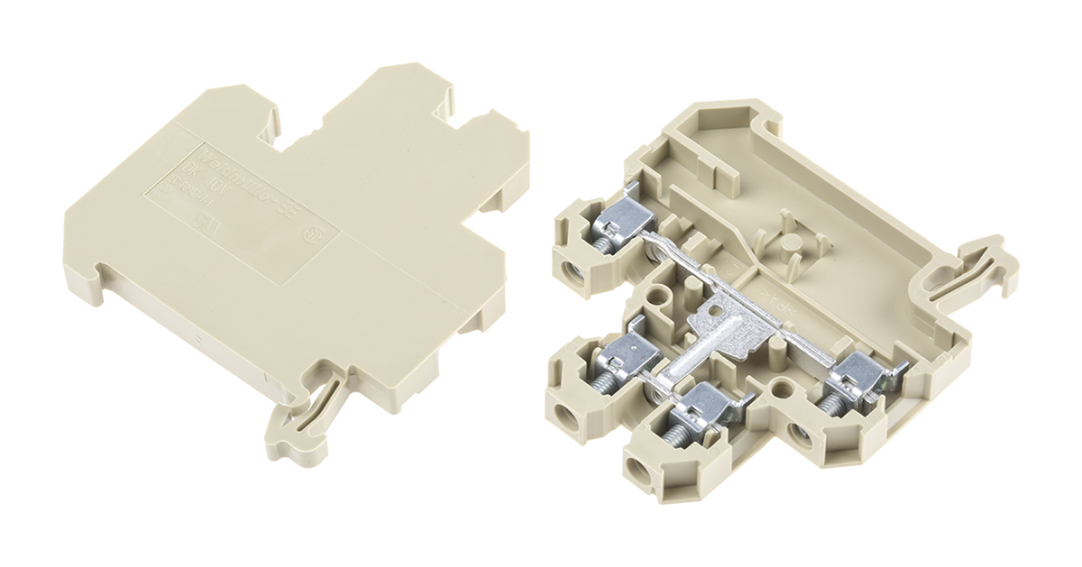 Weidmuller 0363660000 SAK Series Beige, Yellow, 4mm², Double-Level, Screw Termination, ATEX, IECEx