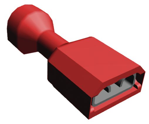 TE Connectivity Ultra-Fast .250 Red Insulated Female Spade Connector, Receptacle, 6.35 x 0.81mm Tab Size, 0.3mm² to