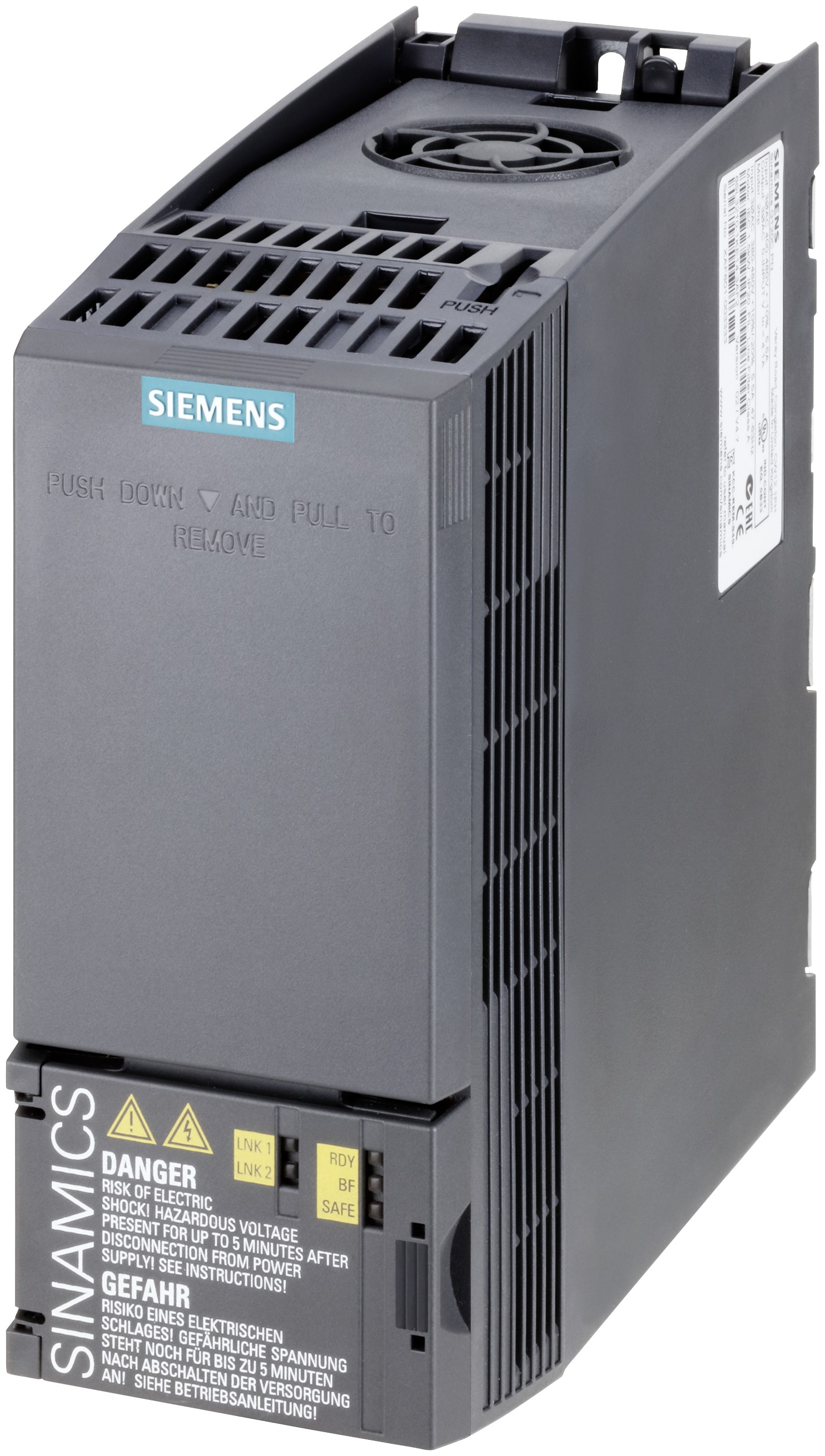 Siemens Inverter Drive, 0.37 kW, 3 Phase, 400 V ac, 1.9 A, 2.3 A, SINAMICS G120C Series