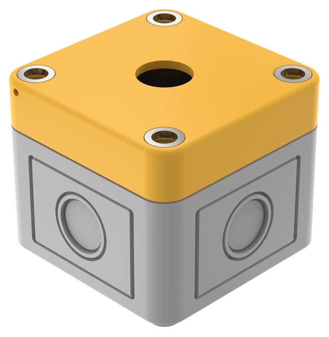 EAO Grey/Yellow Plastic 61 Enclosure - 1 Hole