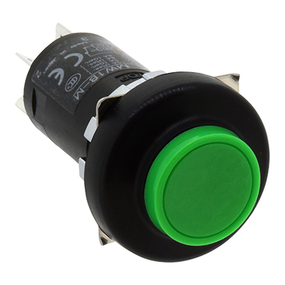 Idec Push Button Switch, Momentary, Panel Mount, DPDT, 24 → 110V, IP66