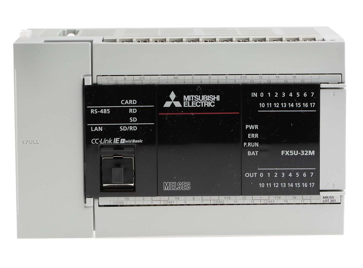 Mitsubishi Electric MELSEC iQ-F Series PLC CPU for Use with FX5 Expansion Adapter, FX5 Extension Module, Analogue