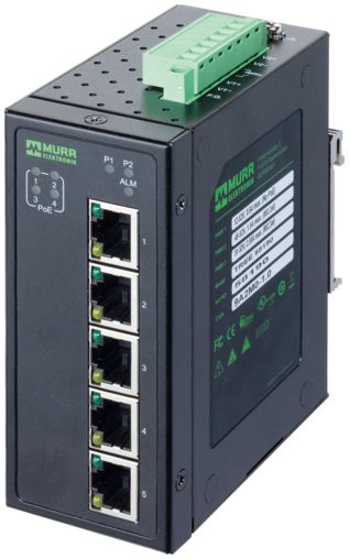 Murrelektronik Limited 58 Series DIN Rail Mount Network Hub, 5 RJ45 Ports, 1000Mbit/s Transmission, 48V