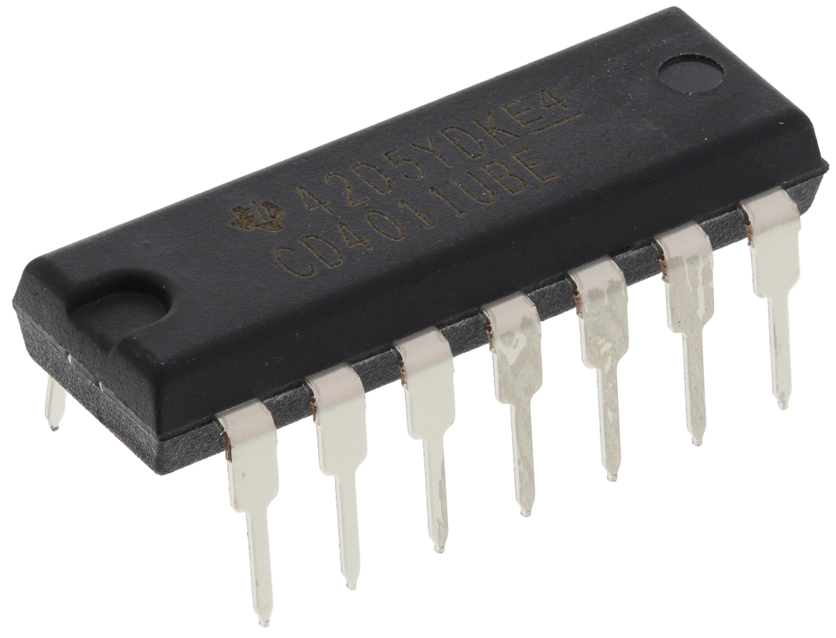 Texas Instruments CD4011UBE, Quad 2-Input NAND Logic Gate, 14-Pin PDIP