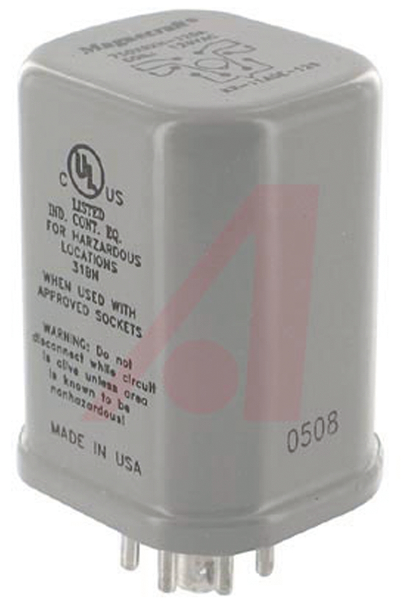 Schneider Electric Plug In Power Relay, 120V ac Coil, 12A Switching Current, DPDT