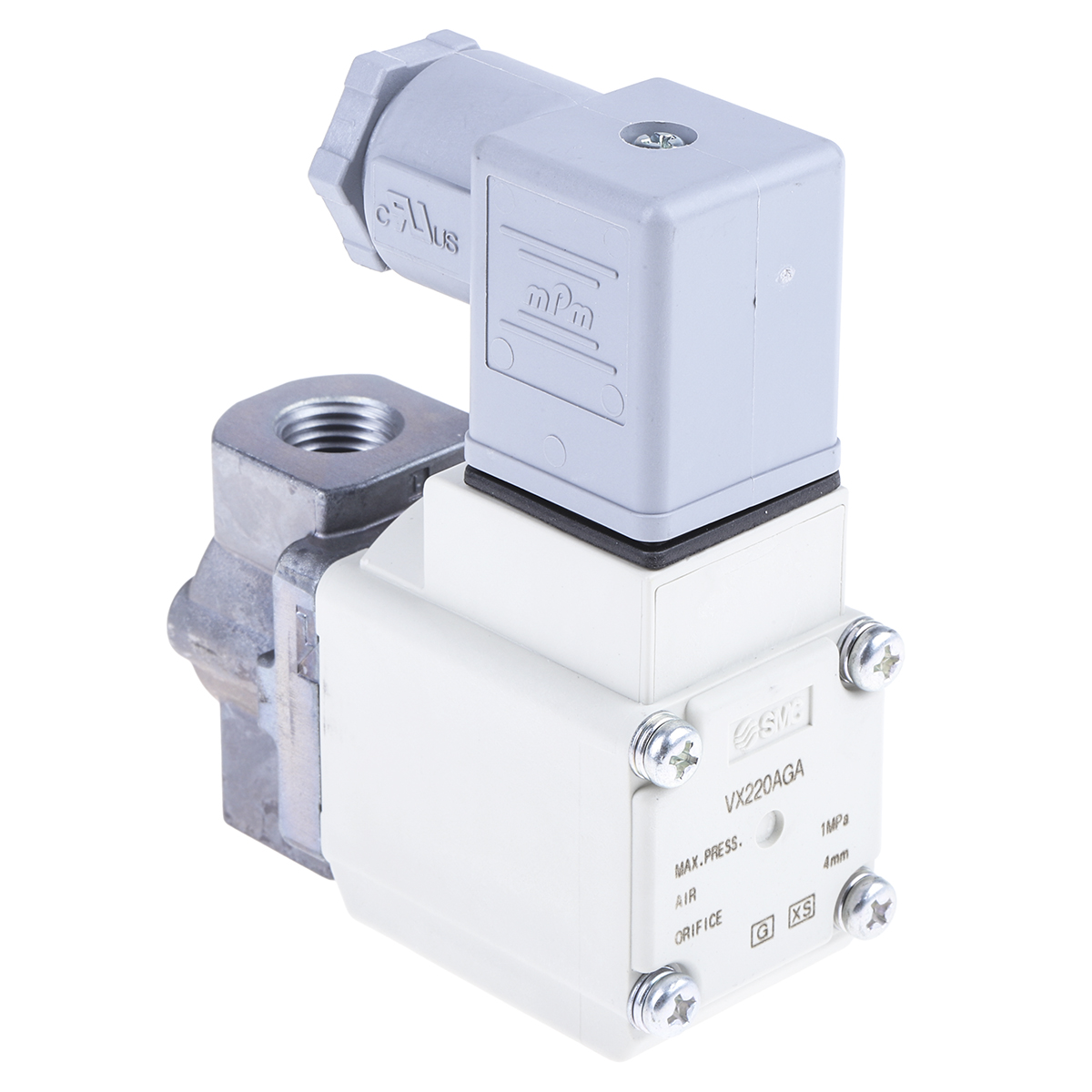 SMC Solenoid Valve VX220AGA, 2 Port, NC, 24 V, 1/8 in