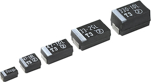 Vishay 4.7μF Tantalum Capacitor 63V dc, 293D Series