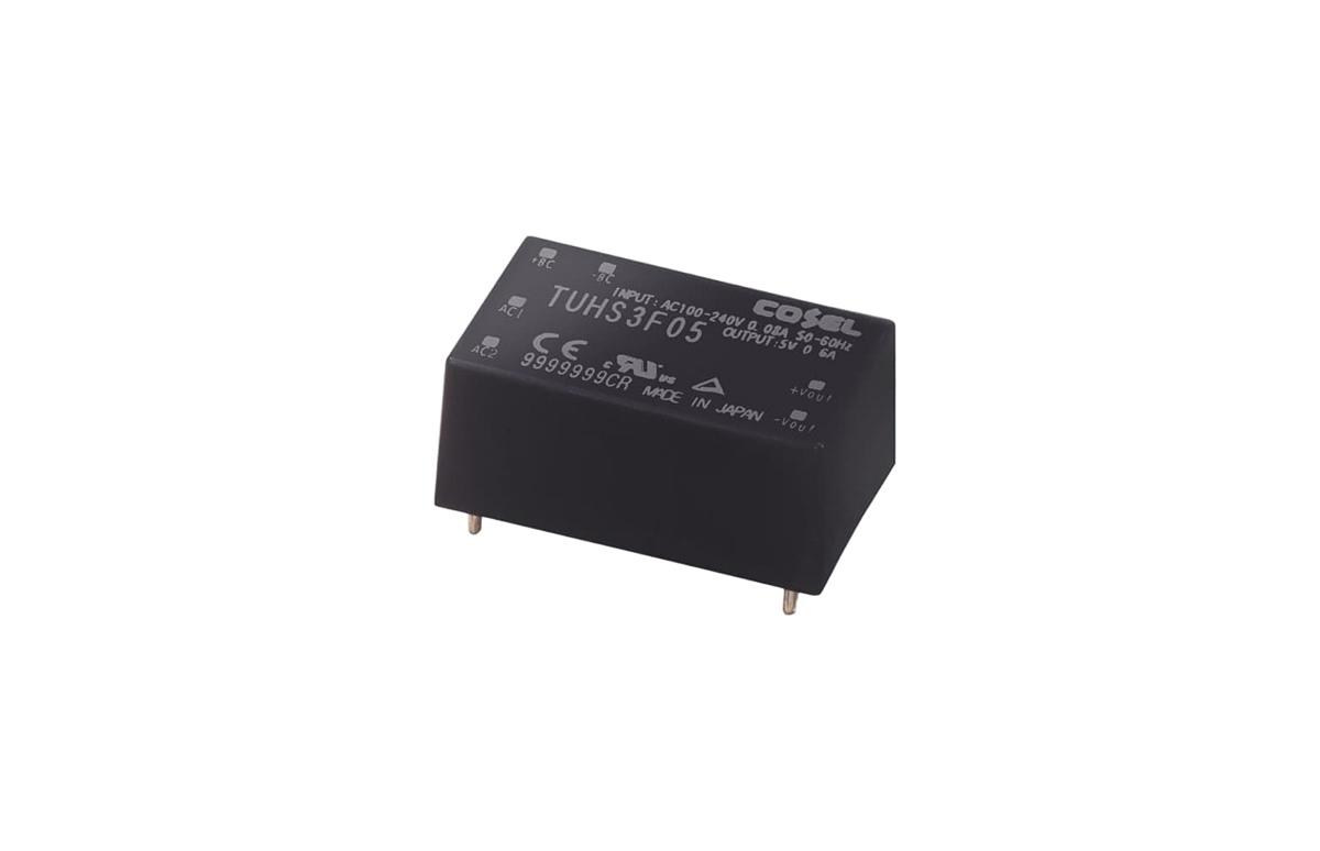 Cosel Switching Power Supply, TUHS3F05, 5V dc, 600mA, 3W, 1 Output, 120 → 370 V dc, 85 → 264 V ac Input