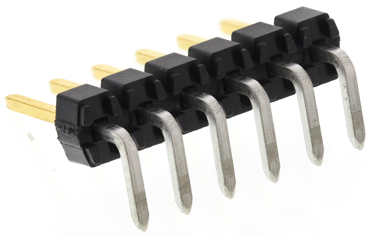 Molex C-Grid III Series Right Angle Through Hole Pin Header, 6 Contact(s), 2.54 mm Pitch, 1 Row, Unshrouded