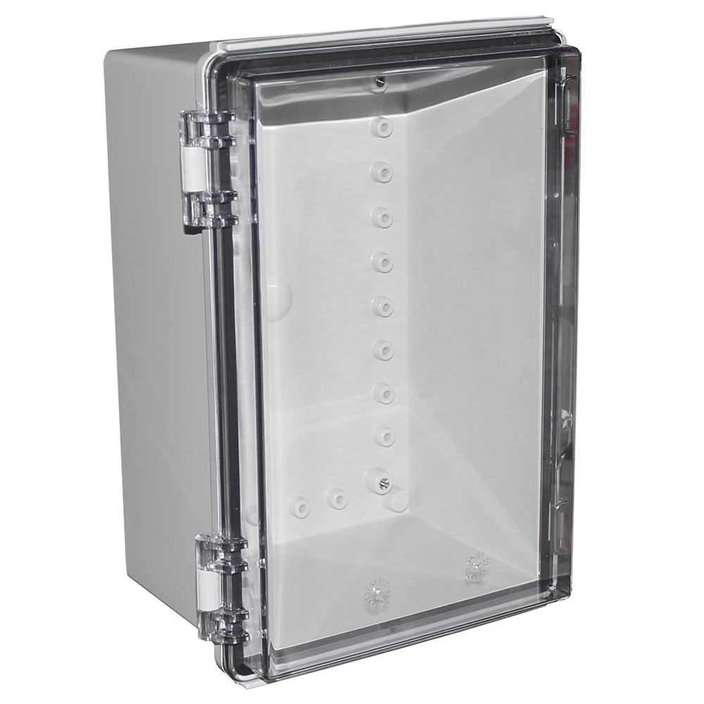 CAMDENBOSS X8 Series Grey ABS General Purpose Enclosure, IP67, IK08, Clear Lid, 300x200x150mm
