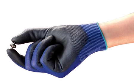 Ansell HyFlex 11-618 Blue Nylon Glove, Size 8, Polyurethane Coating