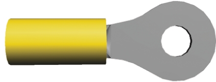 TE Connectivity, PIDG Insulated Ring Terminal, M5 Stud Size, 2.6mm² to 6.6mm² Wire Size, Yellow