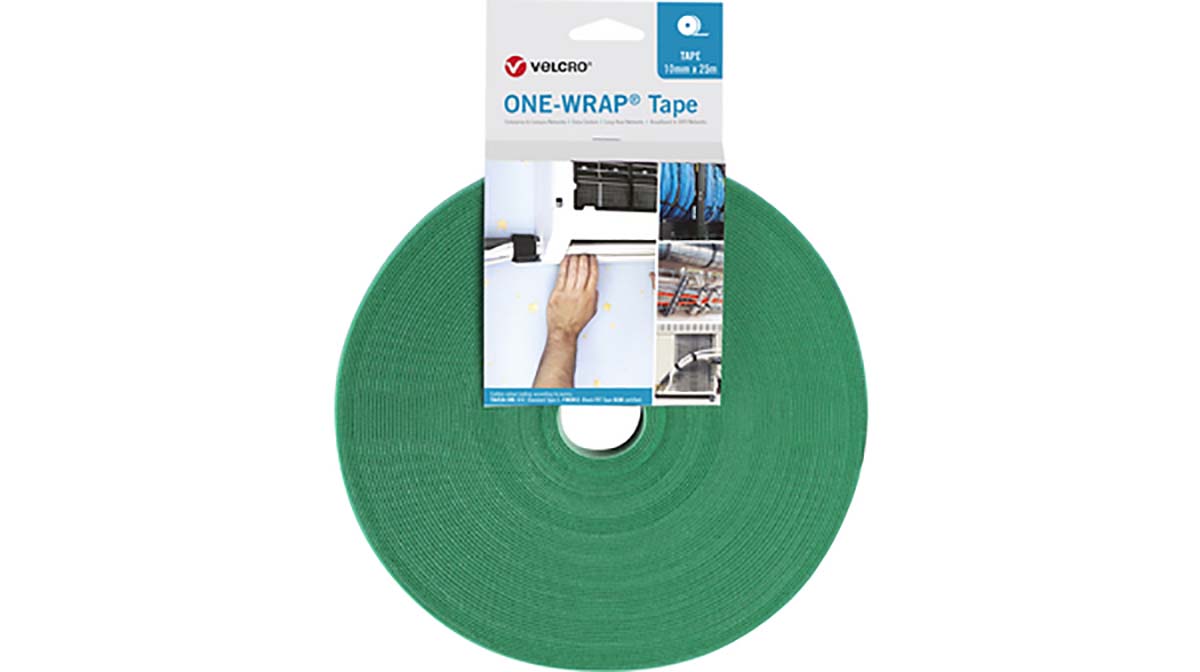 VELCRO® Green Hook & Loop Tape, 10mm x 25m