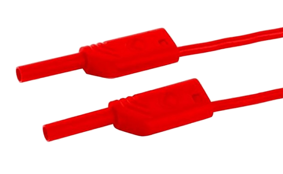 Hirschmann Test & Measurement 2 mm Connector Test Lead, 10A, 1000V ac/dc, Red, 250mm Lead Length