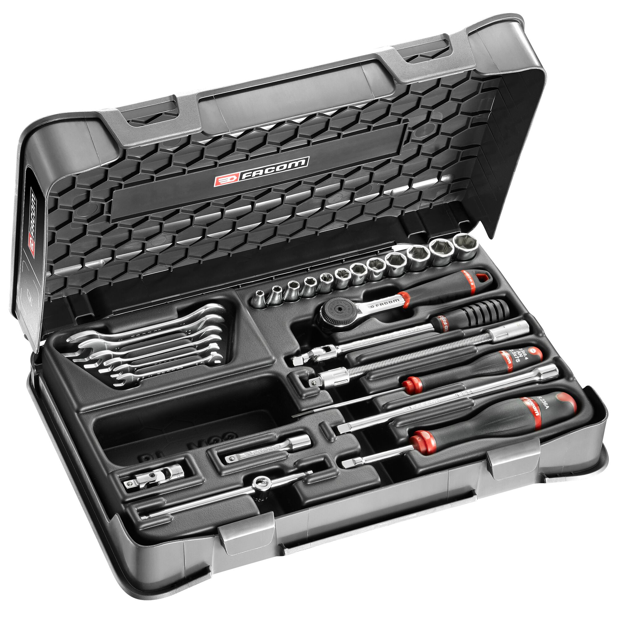 Facom 27-Piece Metric 1/4 in Standard Socket/Spanner Set with Ratchet, 6 point