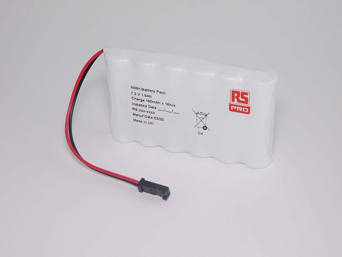 RS PRO 7.2V NiMH AA Rechargeable Battery Pack, 940mAh - Pack of 1
