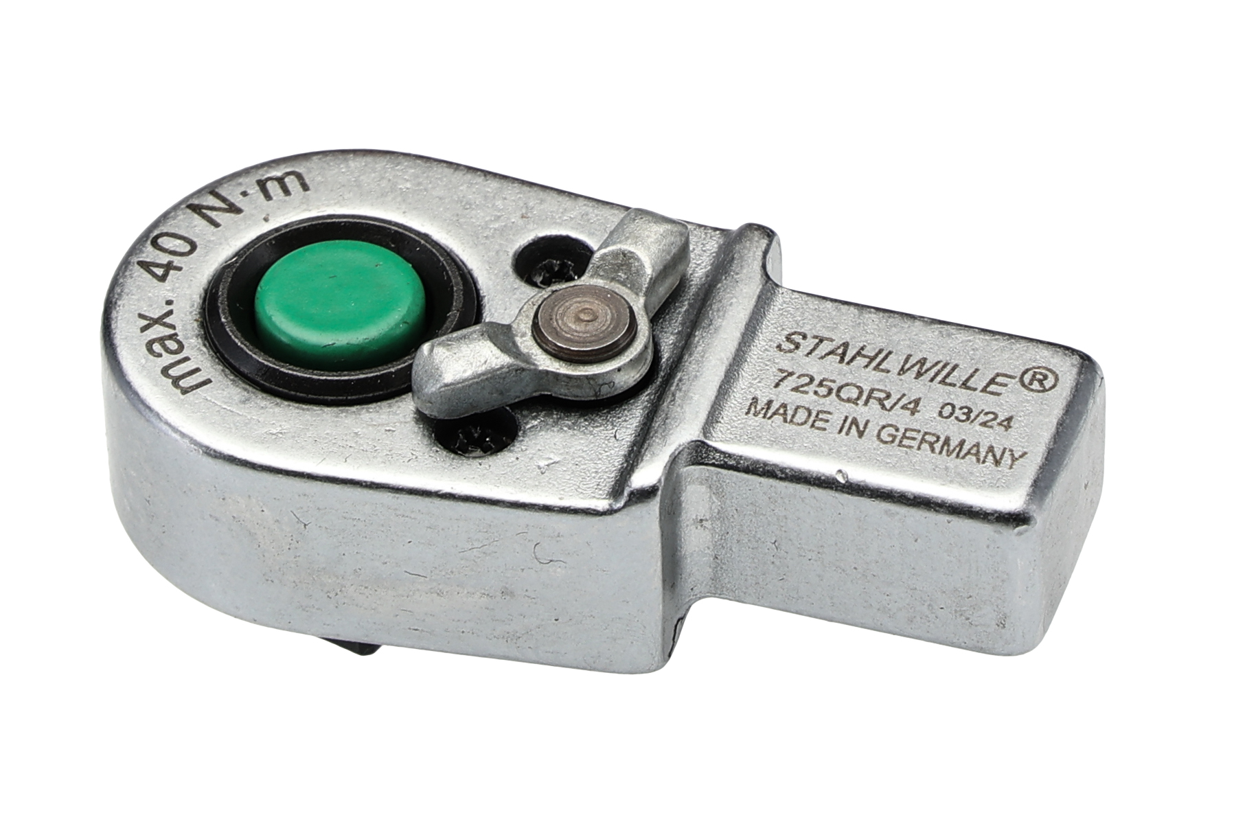 STAHLWILLE Serie 725 Series Square Ratchet Insert Tool, 17.5 mm, 9 x 12mm Insert, Black Oxidized Finish