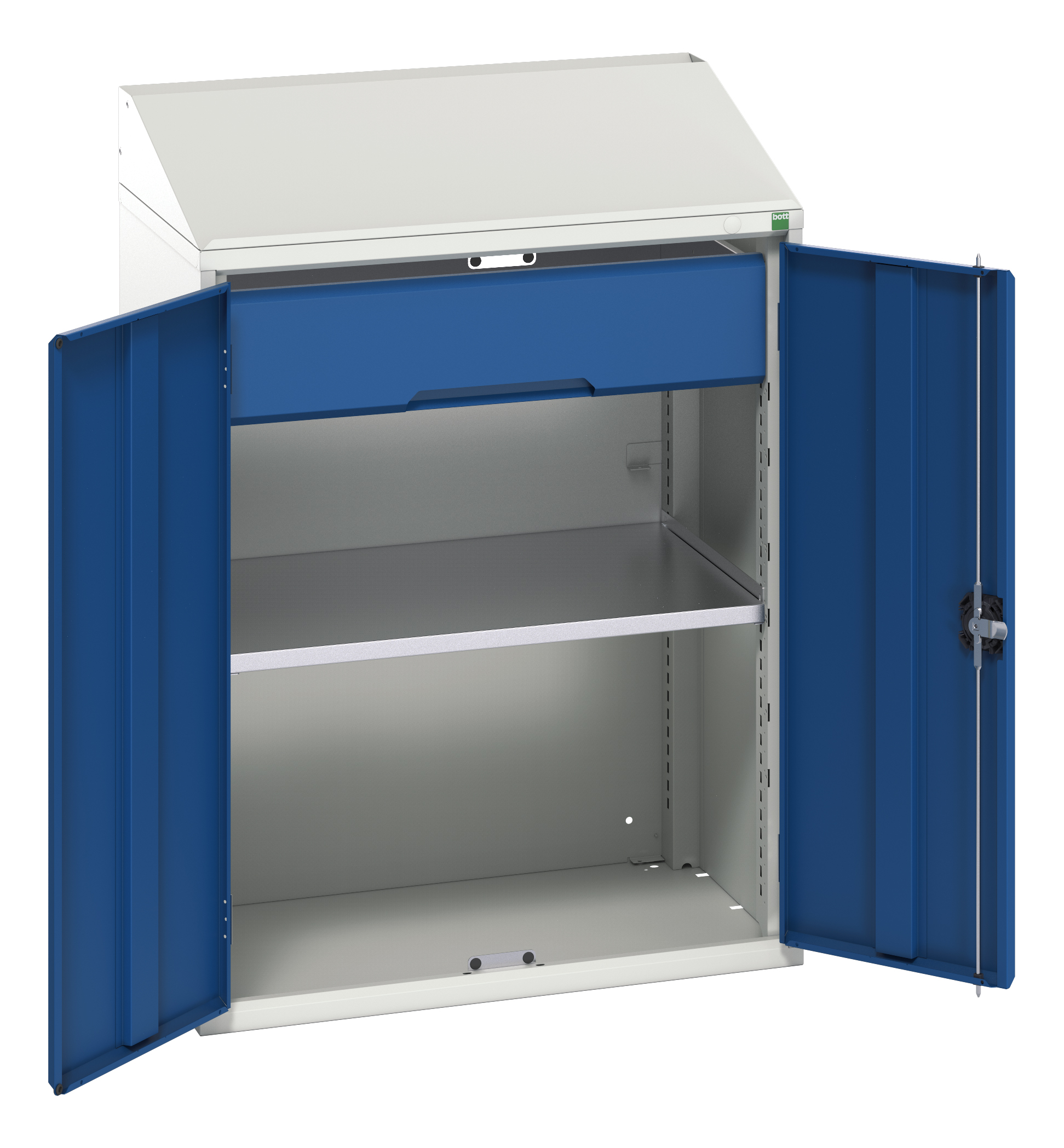 Bott 2 Door, 1 Drawer Sheet Steel Floor Standing Cupboard, 800 x 550 x 1130mm