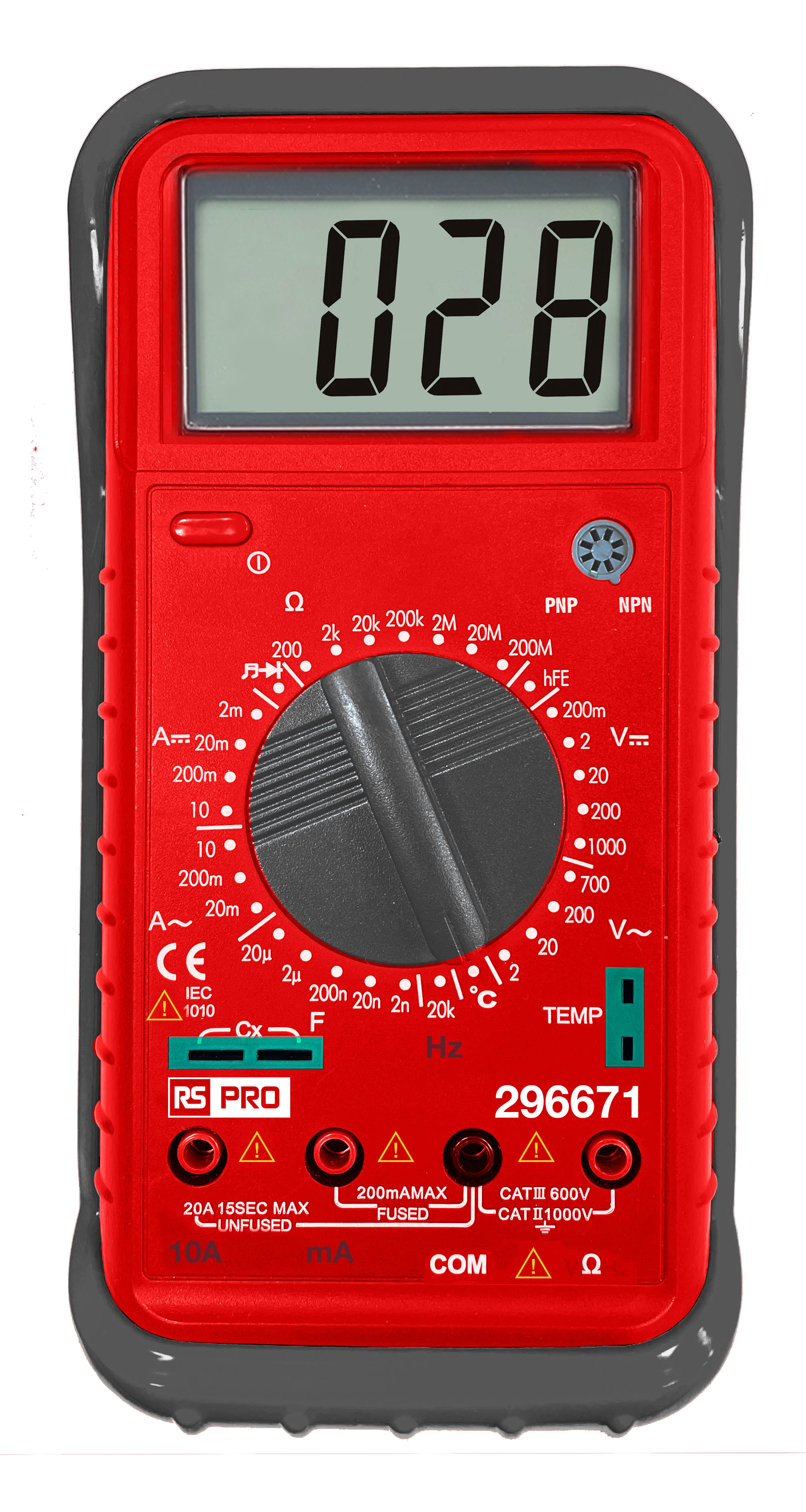 RS PRO Digital, LCD Digital Multimeter, 10A ac Max, 10A dc Max, 700V ac Max