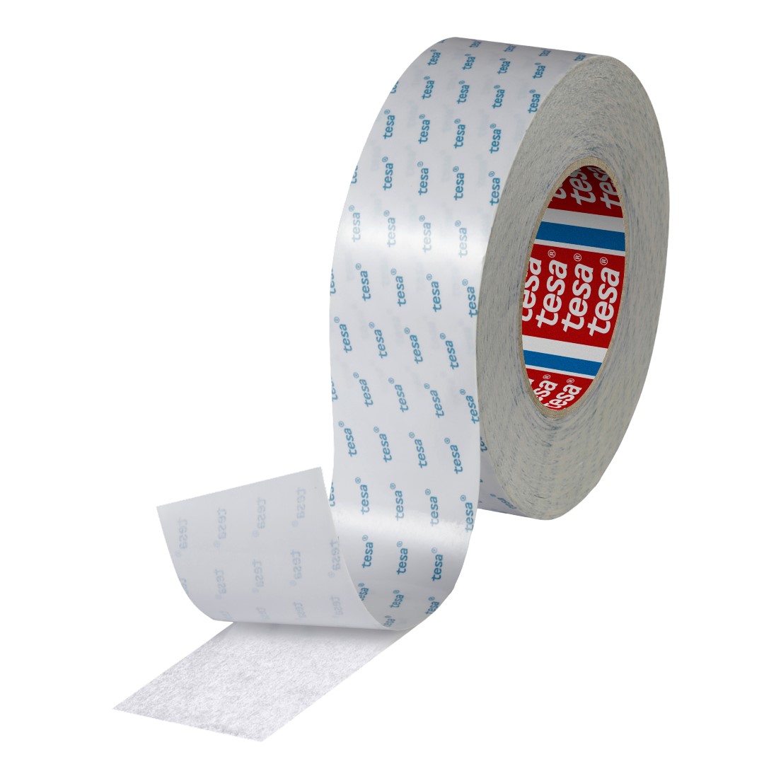 Tesa 04943-00008-04 Translucent Double Sided Cloth Tape, 0.100mm Thick, 8,1 N/cm, Non-Woven Backing, 50mm x 50m