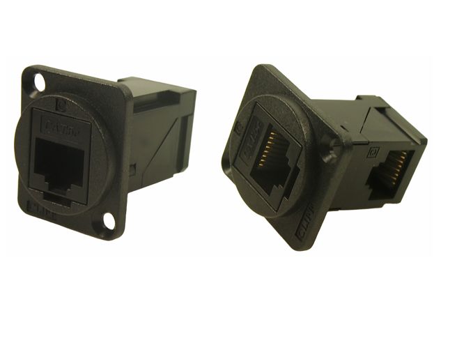 RS PRO Single-Port RJ45 Female Feedthrough Ethernet Connector, Cat5e, Unshielded
