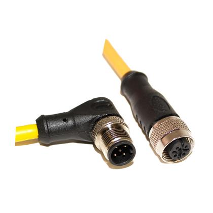 Mueller Electric Male 5 way Right Angle Male Connector to Female 5 way Straight Female Sensor Actuator Cable, 2 m