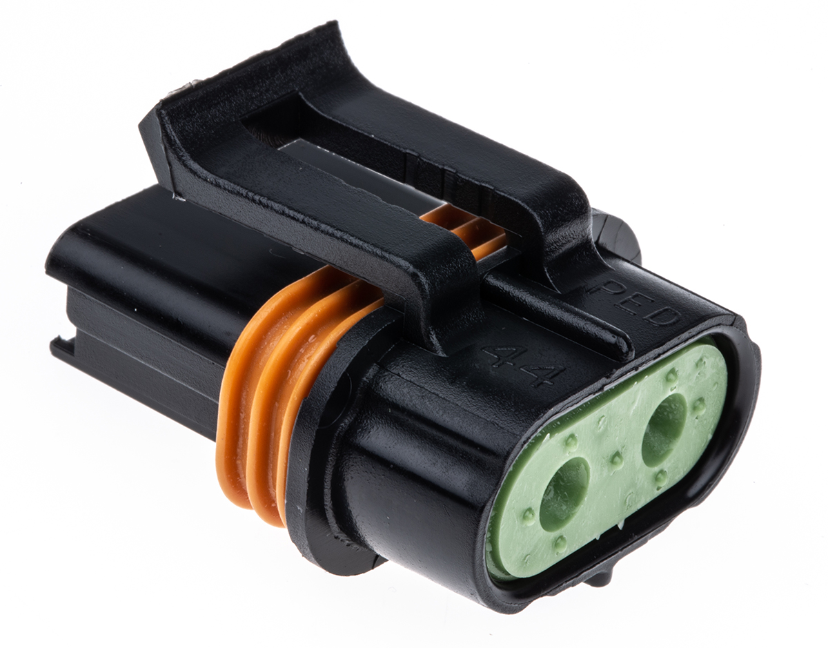 Delphi, Metri-Pack 630 Automotive Connector Socket Black Cable Mount 2 Way, Crimp Termination 12033769