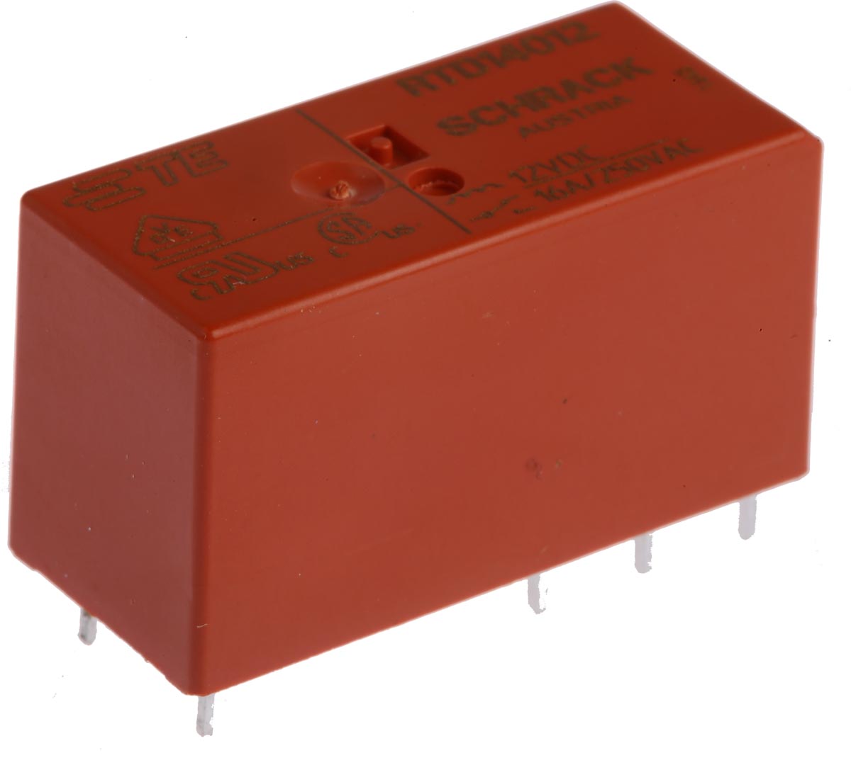 TE Connectivity PCB Mount Power Relay, 12V dc Coil, 16A Switching Current, SPDT