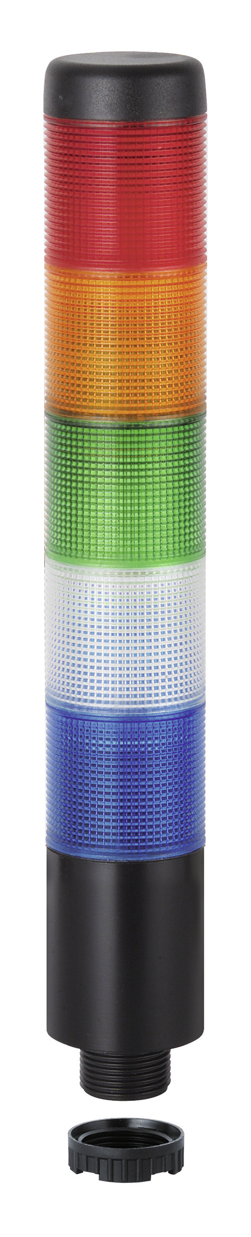 Werma Kompakt 37 Series Blue, Clear, Green, Red, Yellow Buzzer Signal Tower, 5 Lights, 24 V, Built-In