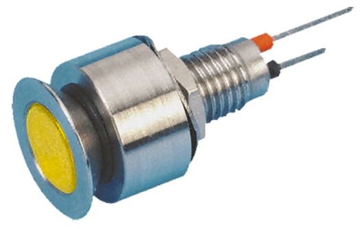 Marl Yellow Panel Mount Indicator, 24V dc, 6.1mm Mounting Hole Size