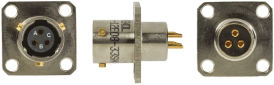 Amphenol Limited, 62GB, Nickel Iron Alloy 3 Way Box Mount MIL Spec Circular Connector Receptacle, Socket Contacts,Shell