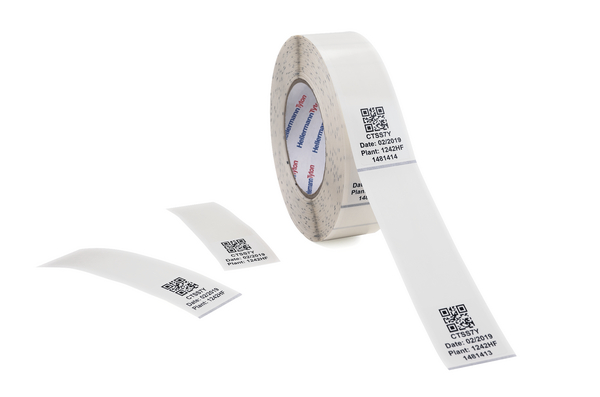 HellermannTyton TAG32-230TD1 Self Adhesive Cable Label, Clear, White, 30.24 → 56.02mm Cable, for Cables and