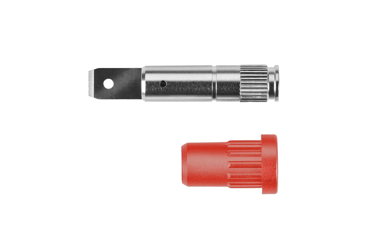 Schutzinger Red Female Banana Socket, 4 mm Connector, 24A, 33 V ac, 70V dc, Nickel Plating