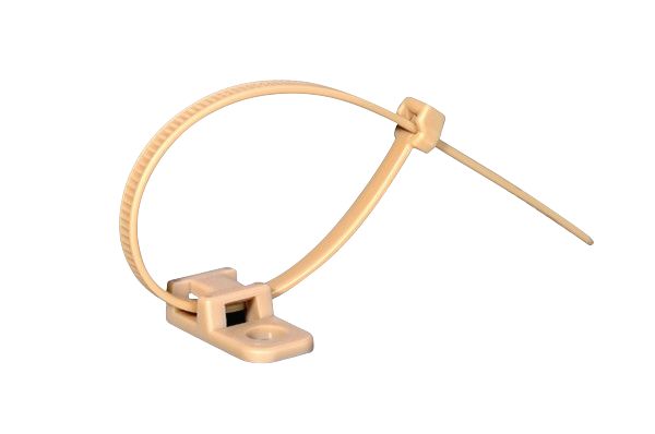 HellermannTyton Self Adhesive Beige Cable Tie Mount 10.2 mm x 20.5mm, 4.6mm Max. Cable Tie Width