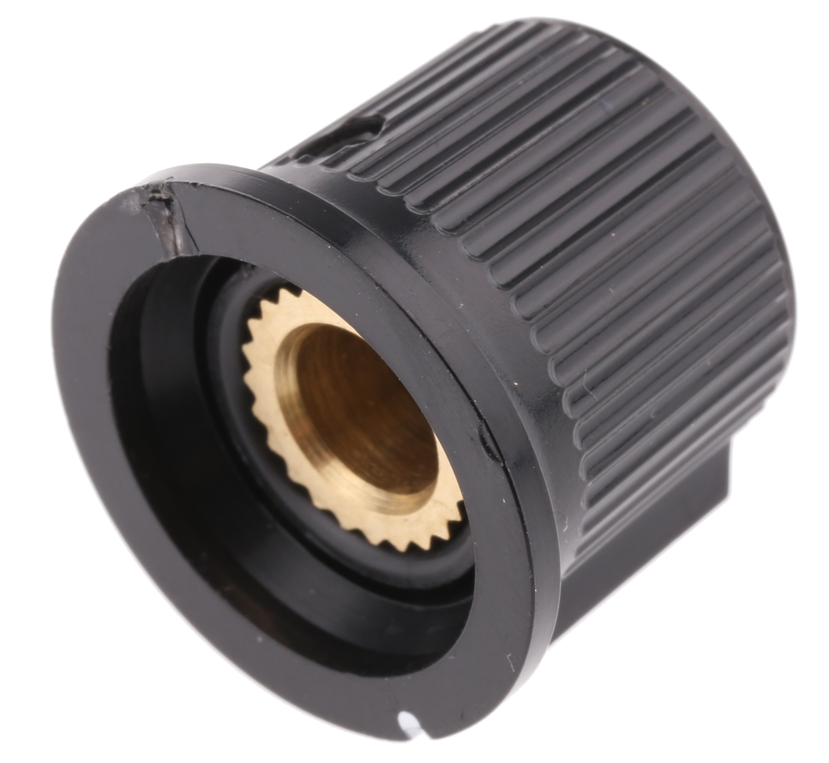 RS PRO 21mm Black, Grey Potentiometer Knob for 6.35mm Shaft Splined