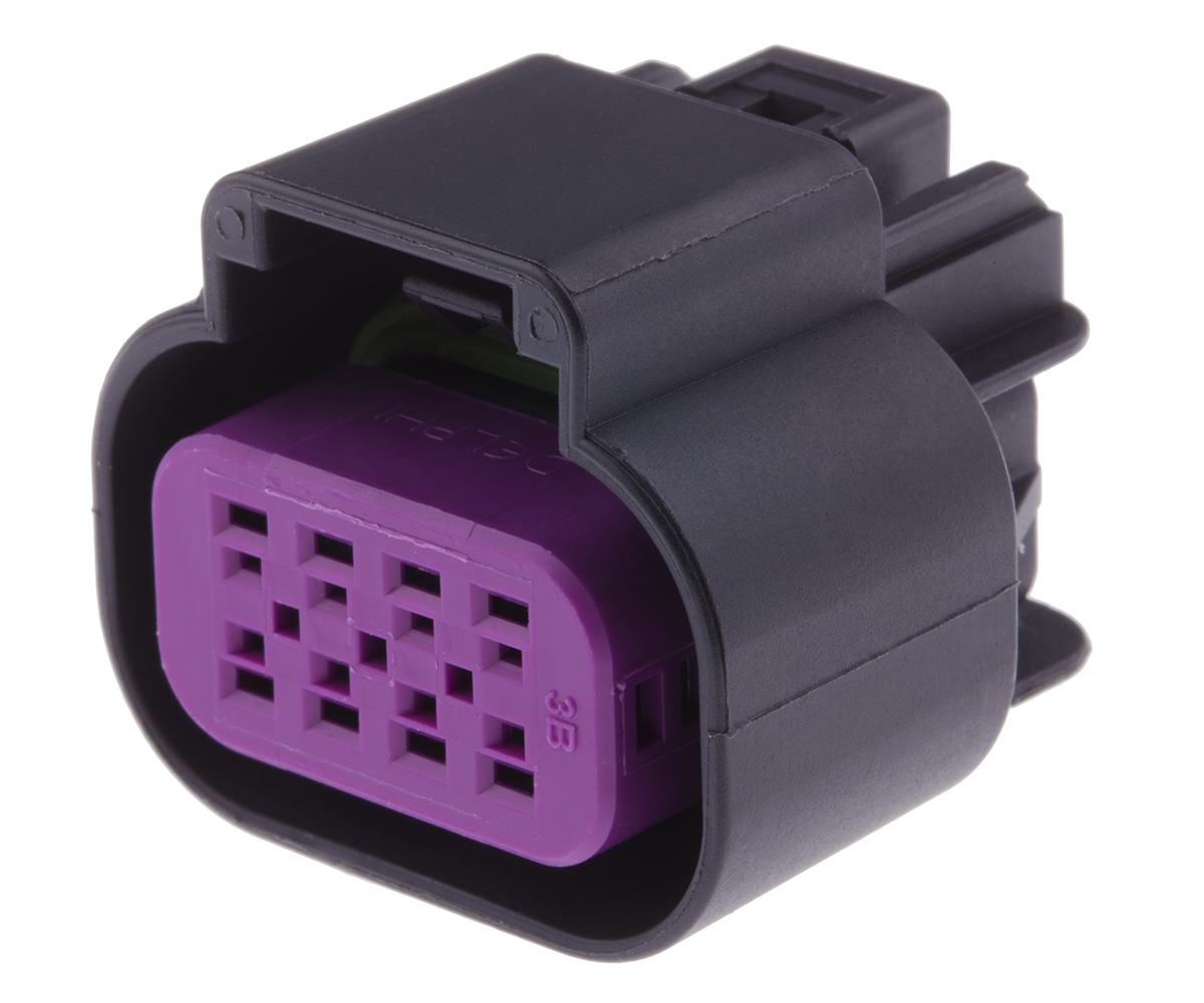 Delphi, GT 150 Automotive Connector Socket Black Cable Mount 8 Way, Crimp Termination 15326835