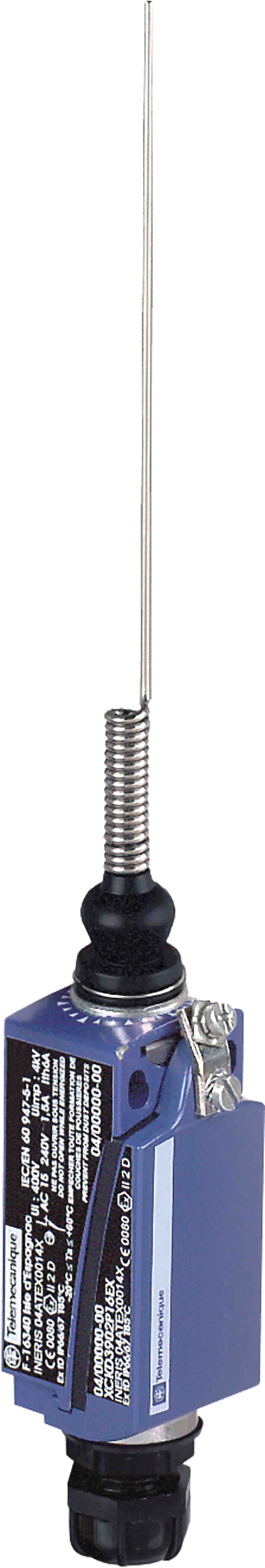 Telemecanique Sensors XCKD Series Cats Whisker Limit Switch, 2NC/1NO, IP66, IP67, Zinc Alloy Housing, 6A Max