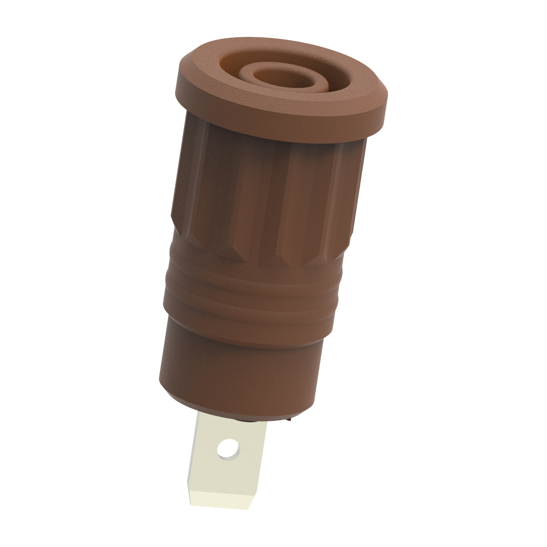 Electro PJP Brown Female Banana Socket, 4 mm Connector, Press Fit Termination, 36A, 1kV, Nickel Plating