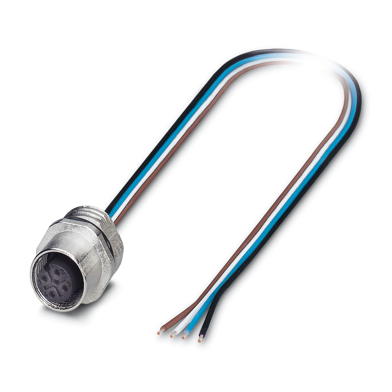 Phoenix Contact Female 4 way Socket M12 to Sensor Actuator Cable, 1 m