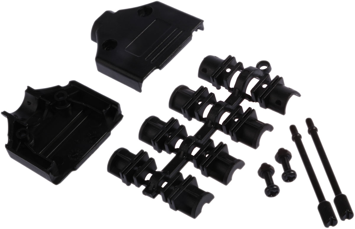 MH Connectors MHDTPPK Series ABS D Sub Backshell, 15 Way, Strain Relief